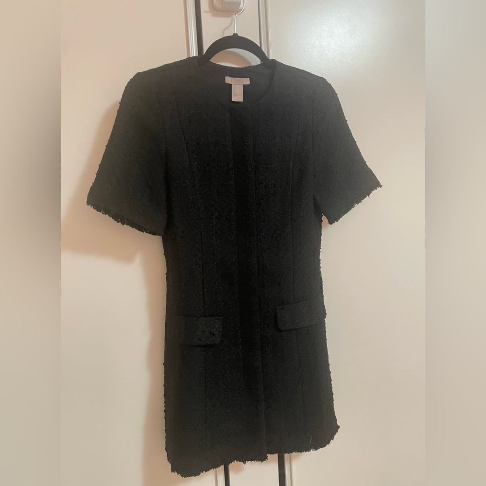 H&M Boucle Dress Black Size XS